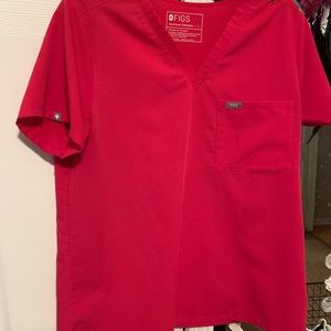 Figs Hot Pink scrub top Catarina one pocket - SIZE Large